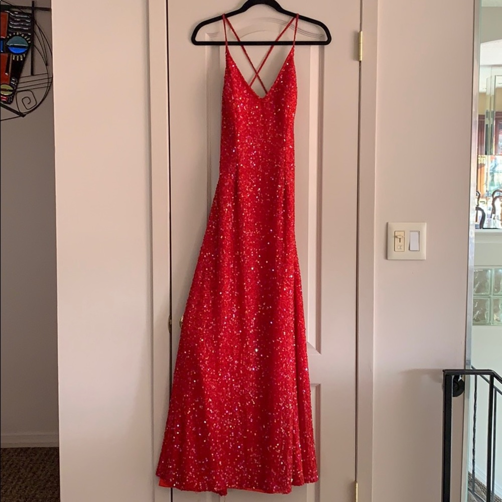Pure Silk. Gorgeous red prom gown.  Worn once.